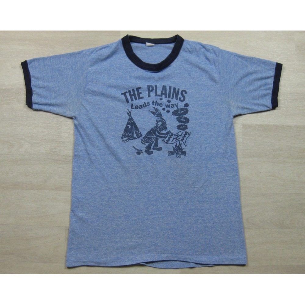 Vintage 80s The Plains Indian Mound Festival T-shirt (M)‎ Native American Blue